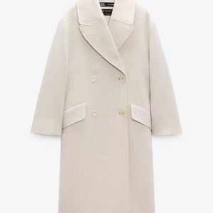 Zara Wool Blend Oversized Italy Coat Size S